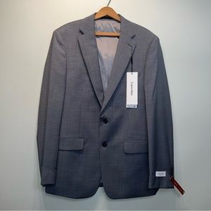NWTS CALVIN KLEIN Slim Fit Sport Coat Sz 42L Blazer Suit Jacket Medium Grey $450